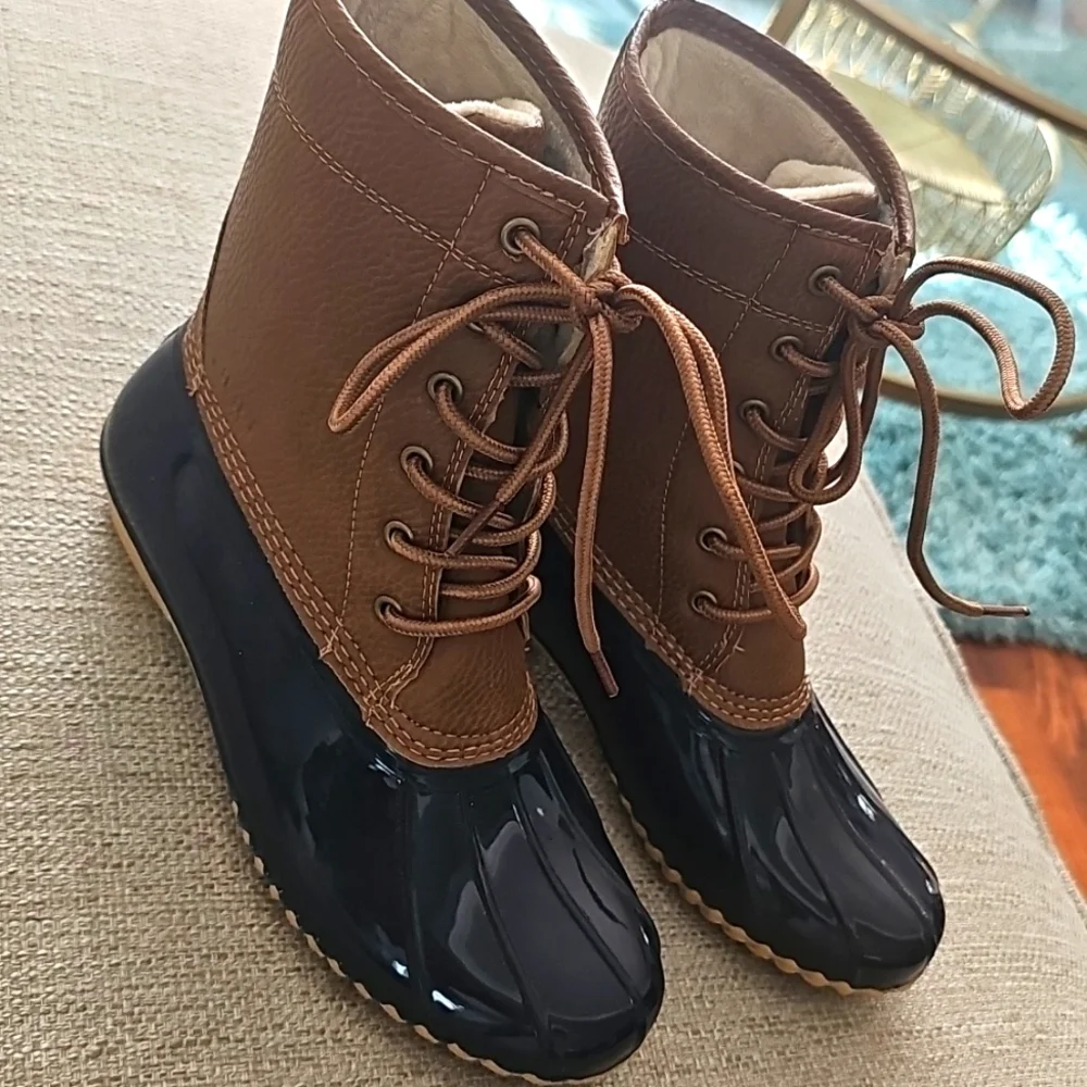 JBU by Jambu Maplewood Waterproof Mid-Calf Boot Navy blk/Tan 7 NEW